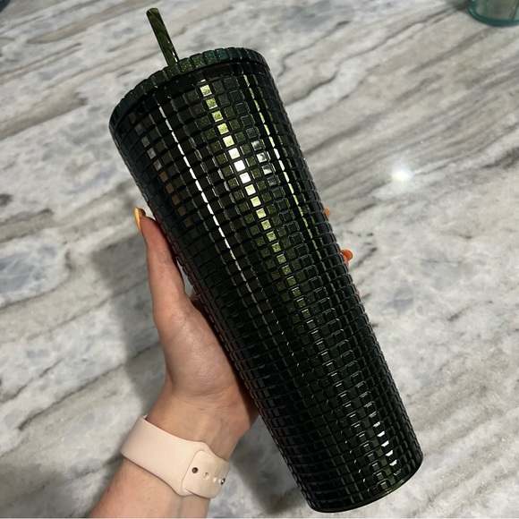 Starbucks Forest Green Glitter Grid Venti 24oz Tumbler - Picture 2 of 5